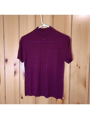 Field Manor Sweater Women's Small Ribbed Burgundy Silk Blend Business Profession